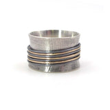 Flared Silver & Gold Spinning Ring
