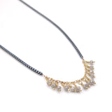 Blackened Silver, Gold, & Rough Diamond Necklace